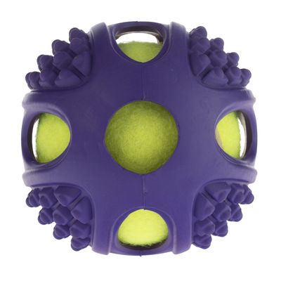 2-in-1 Rubber Tennis Ball Dog Toy L: Diameter 10cm