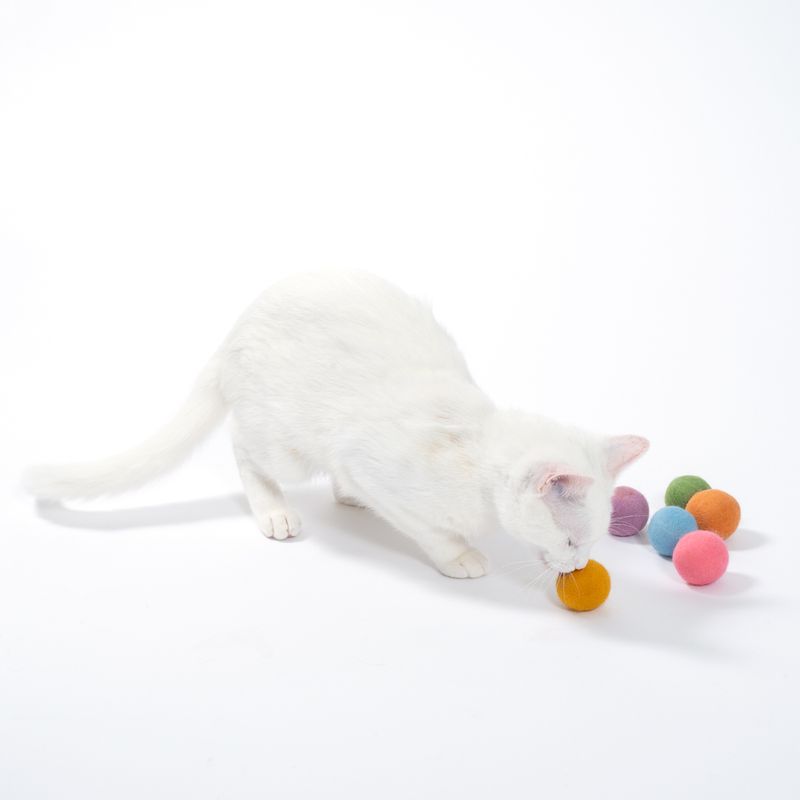 TIAKI Felt Balls Cat Toy Set of 6 (3cm each)