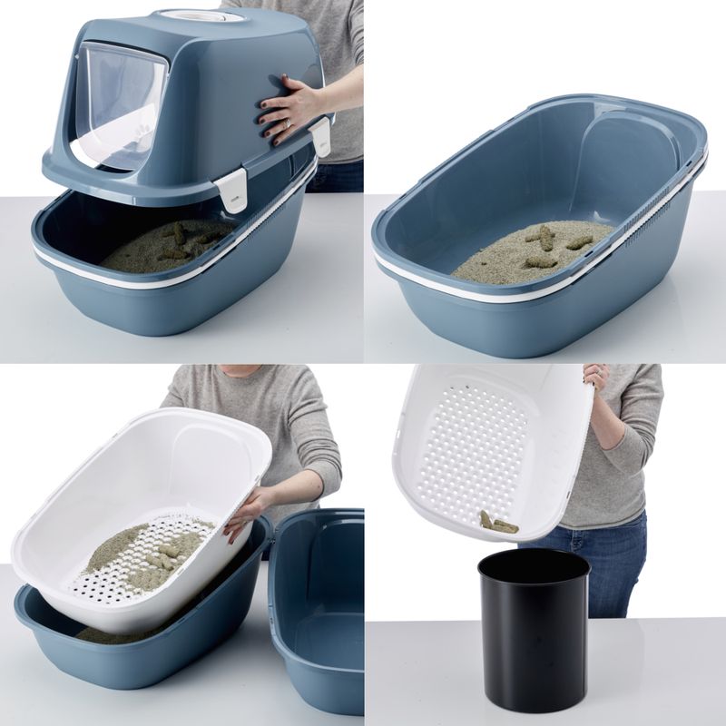 Savic Reina Cat Litter Tray with Sieve Grey/White
