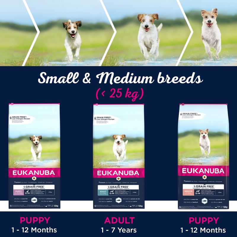 Eukanuba Senior Small & Medium Breed Grain-Free - Ocean Fish 12kg