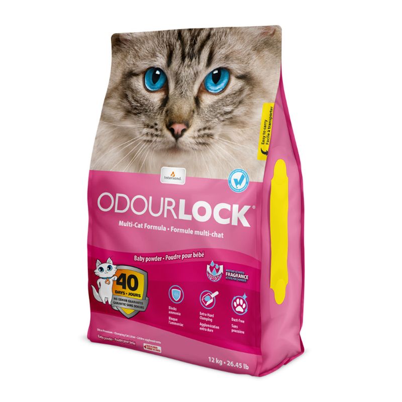 ODOURLOCK Baby Powder Scent Cat Litter 12kg