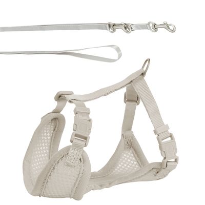Trixie Junior Soft Puppy Harness with Lead Light Grey
