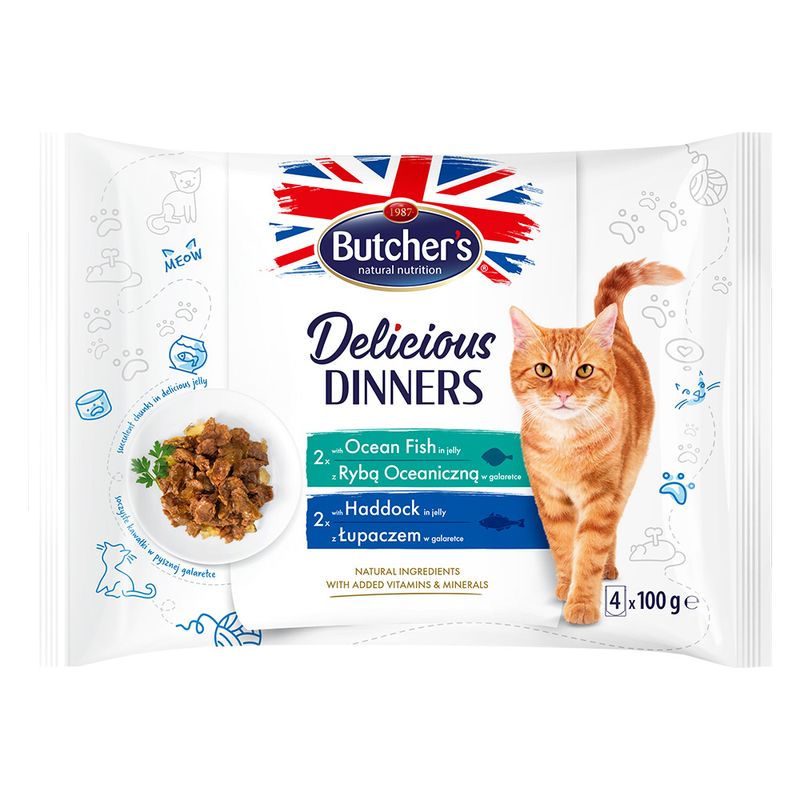 Megapack Butcher's Delicious Dinners 64 x 100g Mix: Chicken & Liver, Chicken & Beef