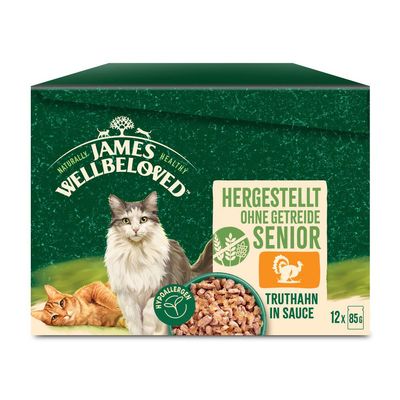 James Wellbeloved Grain-Free Senior Cat Hypoallergenic Turkey 12 x 85g
