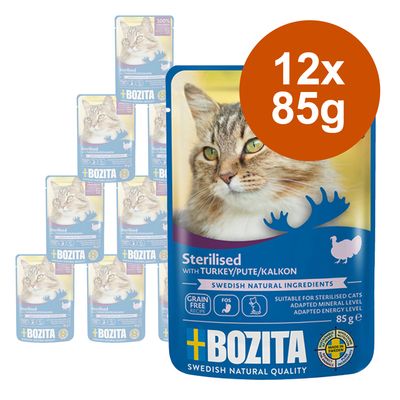 Bozita Sterilised Chunks in Jelly 12 x 85g Beef