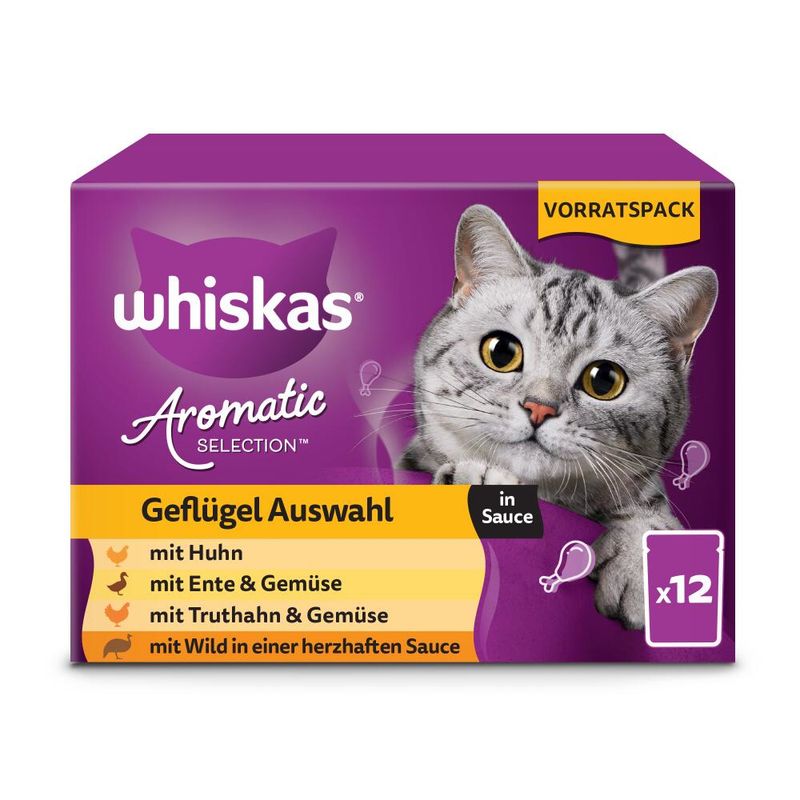 Whiskas 1+ Aromatic Selection Saver Pack 96 x 85g Mixed Selection in Gravy
