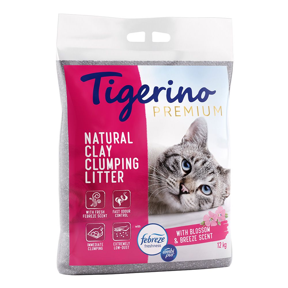 Tigerino Premium Cat Litter - Febreze Blossom & Breeze Scent 12kg