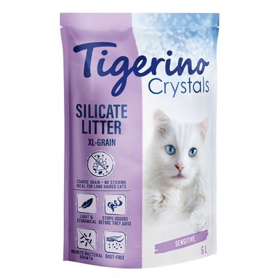 Tigerino Crystals XL-Grain Sensitive Cat Litter - Unscented 6 x 5l