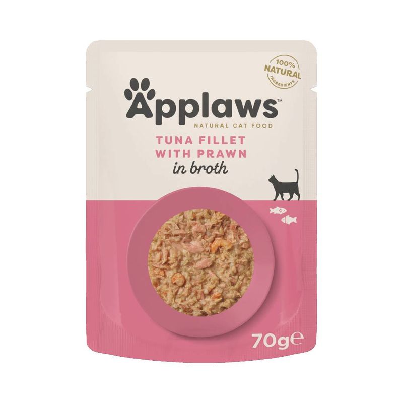 Applaws Cat Food Pouches in Broth Tuna & Pacific Prawns (12 x 70g)