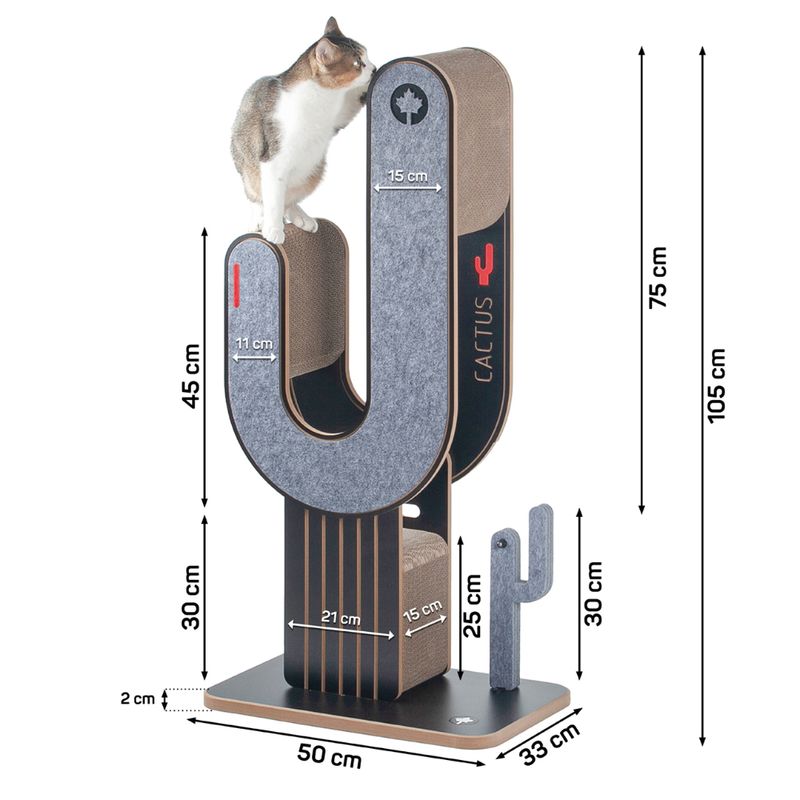 Canadian Cat Company Design Scratching Furniture Cactus Size L: 45 x 45 x 80cm (L x W x H)