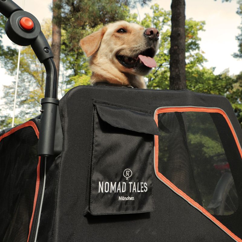 Nomad Tales Spirit Bike Trailer - Ebony/Tangerine 145 x 72 x 102 cm (L x W x H), up to 45kg