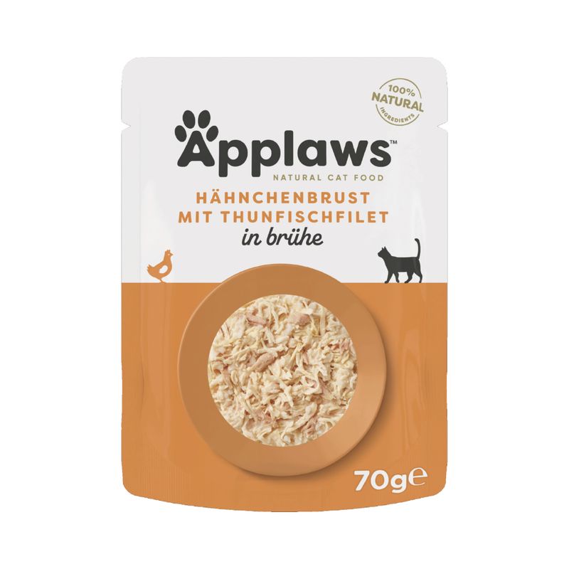 Applaws Cat Food Pouches in Broth Tuna & Pacific Prawns (12 x 70g)