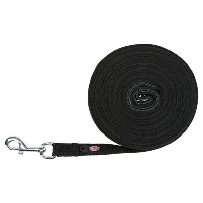 Trixie Cotton Drag Lead - Black Size: M-L: 5m long / 20mm wide