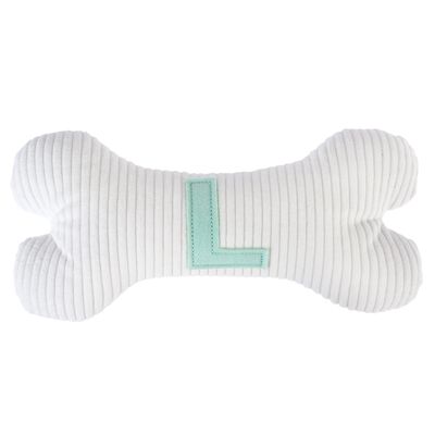 TIAKI Plush Bone with L Initial 26 x 12 x 5.5cm (L x W x H)