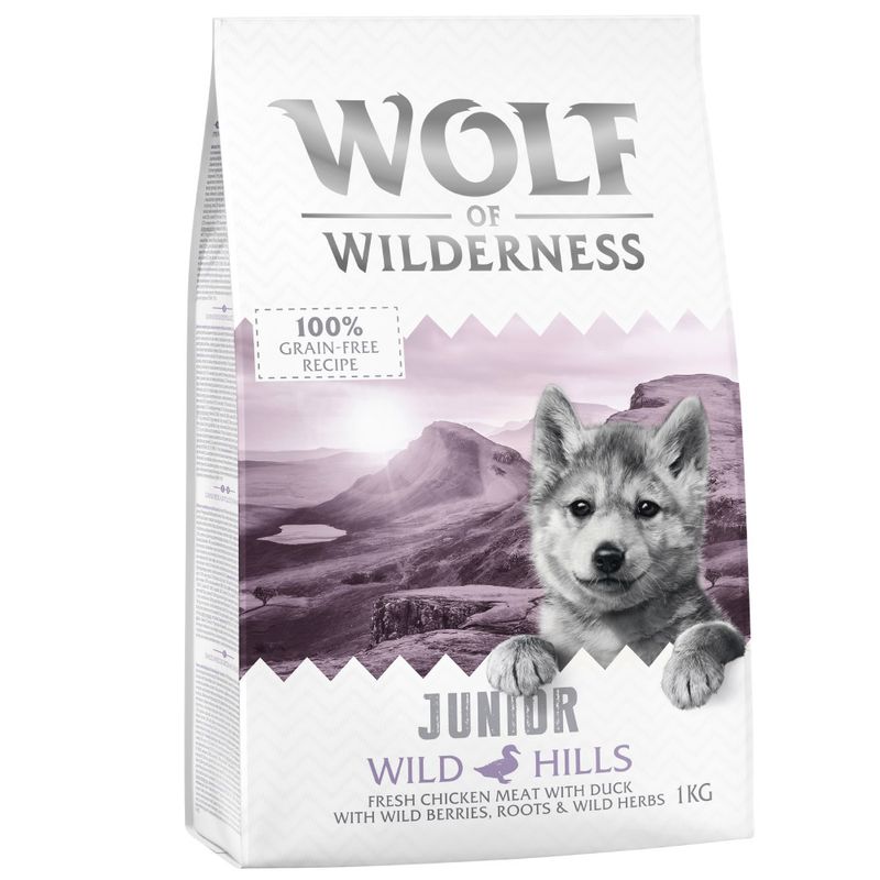 2 x 1kg Wolf of Wilderness Dry Dog Food - Try Now! Adult \