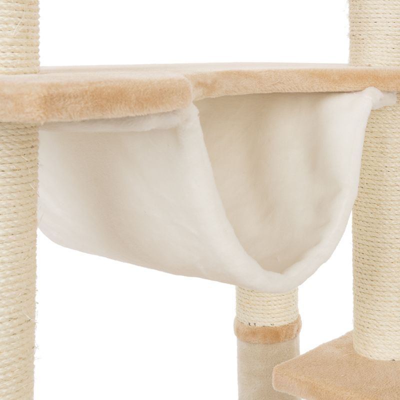 Gingerbread House Cat Tree with Ladder Beige