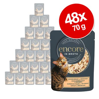 Encore Cat Broth Pouch Saver Pack 48 x 70g Tuna with Whitebait