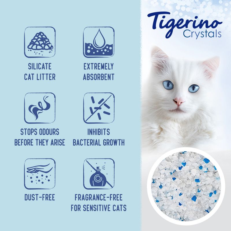 Tigerino Crystals Cat Litter Mixed Trial Pack 4 Varieties: Classic, Flower, Lavender & Aloe Vera (6 x 5l)