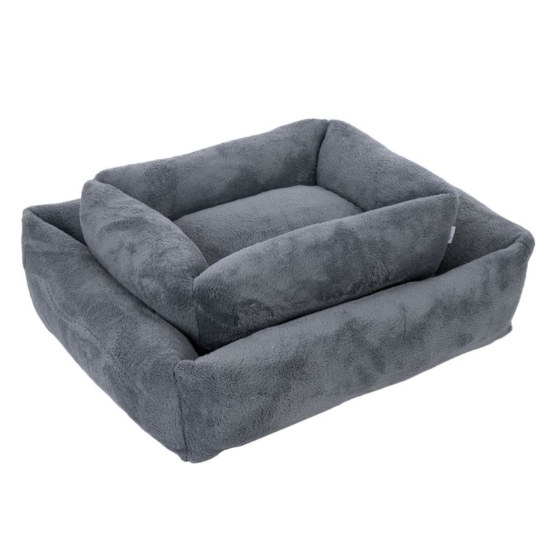 TIAKI Lazy Bear Dog Bed – Dark Grey Size M: 70 x 55 x 20cm (L x W x H)