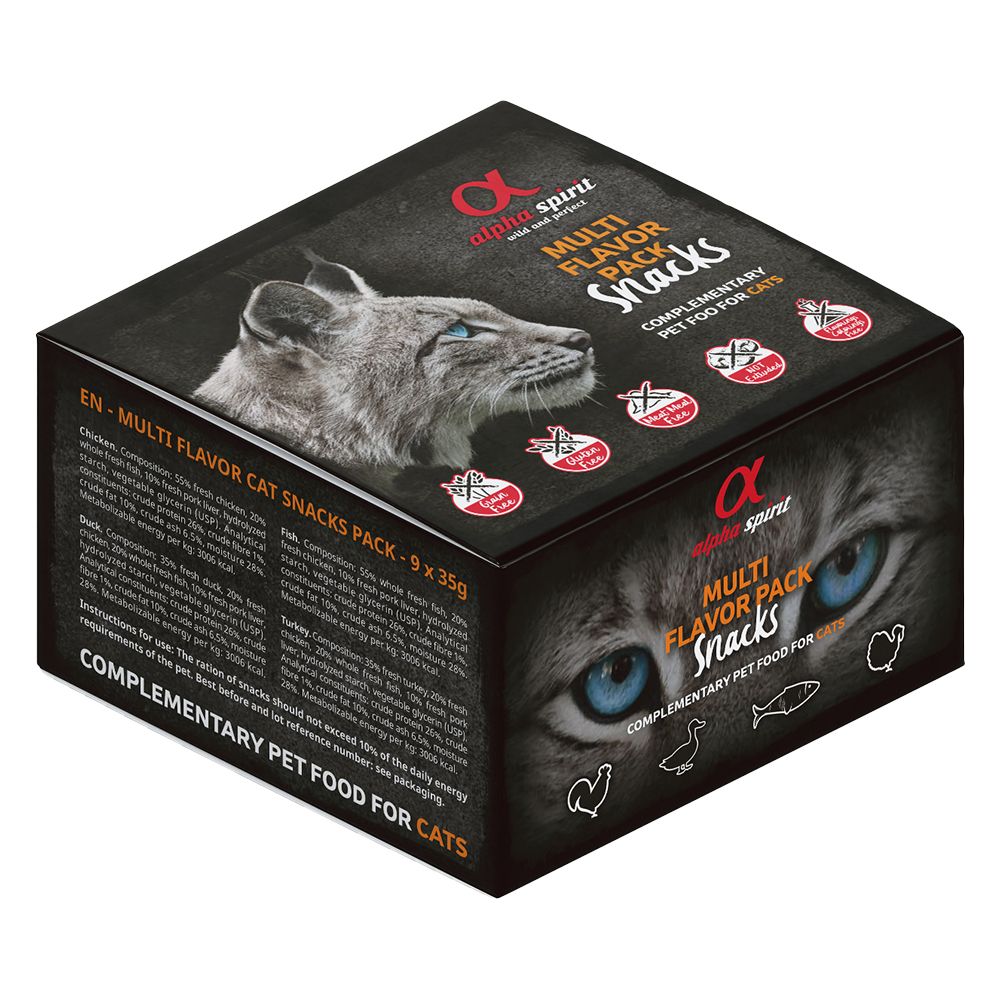 Alpha Spirit Multi-Flavour Cat Snacks 9 x 35g