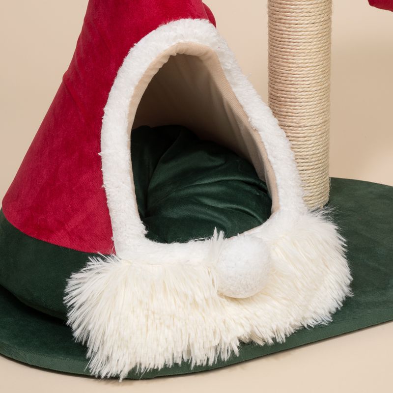 TIAKI Scratching Post with Christmas Teepee Red