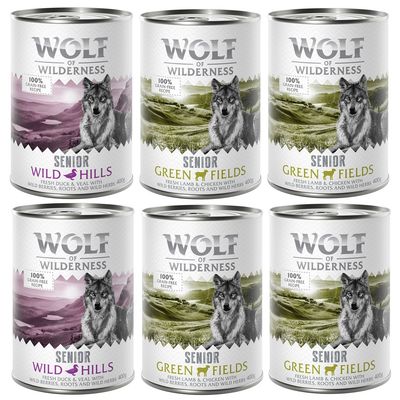 Wolf of Wilderness Senior 6 x 400g Green Fields - Lamb & Chicken