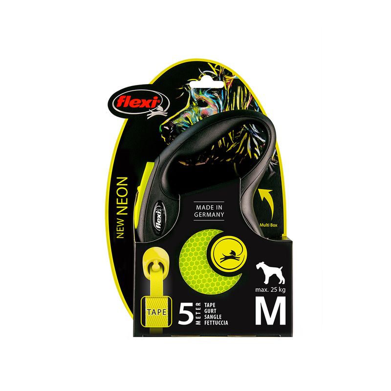 flexi New Neon Harness 5m Lead M: up to 25kg