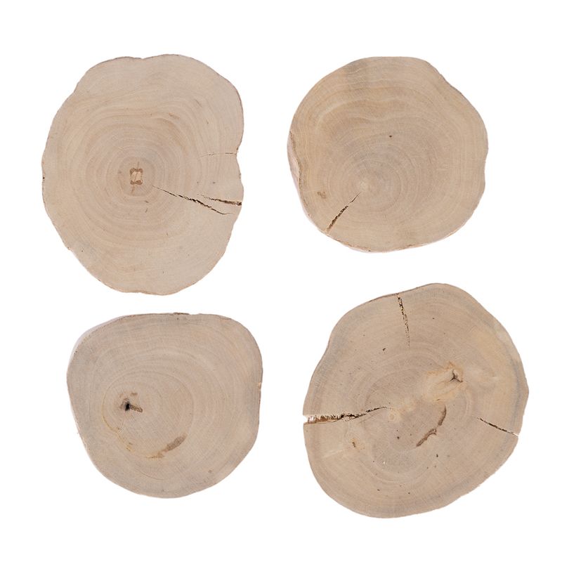 TIAKI Coffee Wood Nibble Discs Set of 4 6-10cm (W)