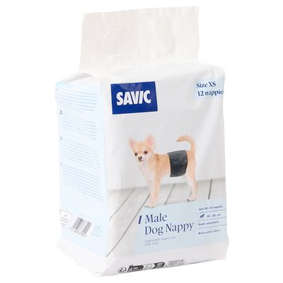 Savic Nappies for Male Dogs Size XS: 20-26cm - 12 nappies