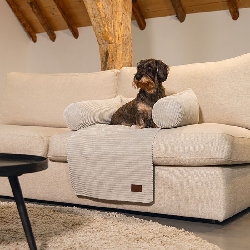 Designed by Lotte Couch Ribbed Cushion - Light Grey approx. 50 x 45 x 13.5cm (L x W x H)