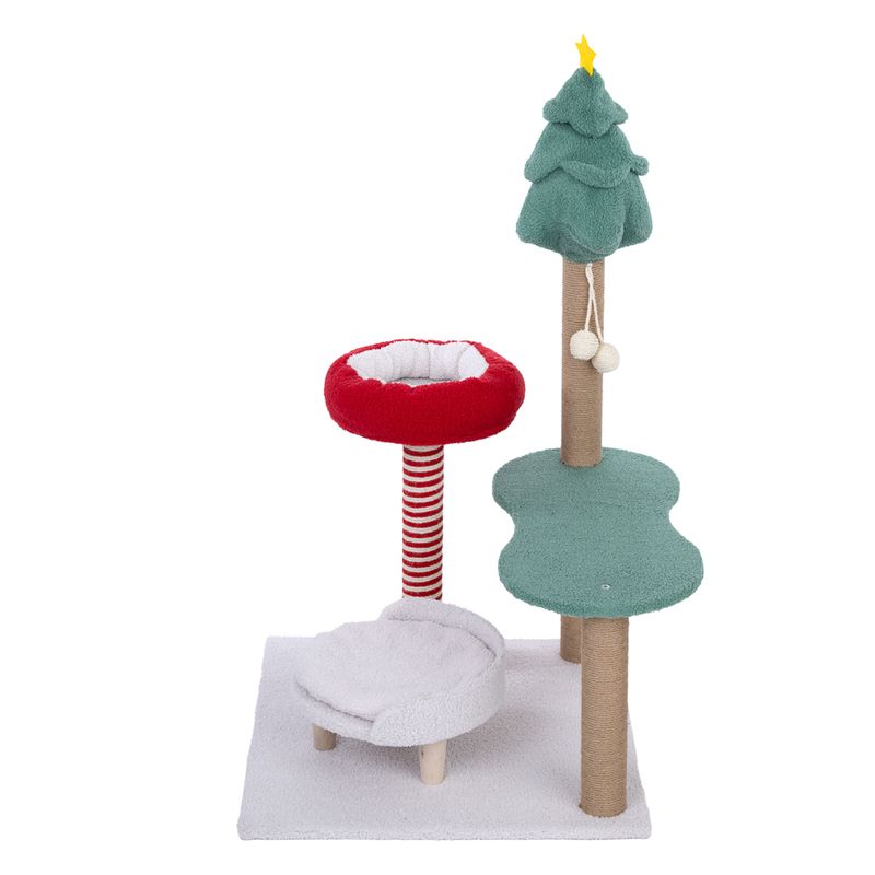 TIAKI Christmas Scratching Post Red/Green