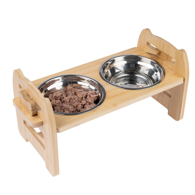 Modern Living Ubud Double Bowl with Bamboo Stand 550ml