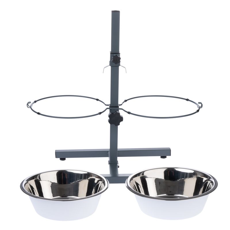 TIAKI Double Bowl with Adjustable Stand 2 x 875ml, diameter 17cm
