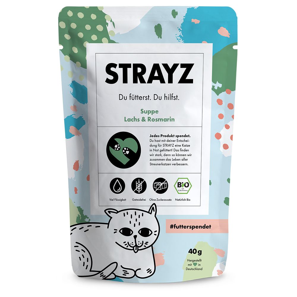 STRAYZ Organic Soup 14 x 40g Organic Salmon & Organic Rosemary
