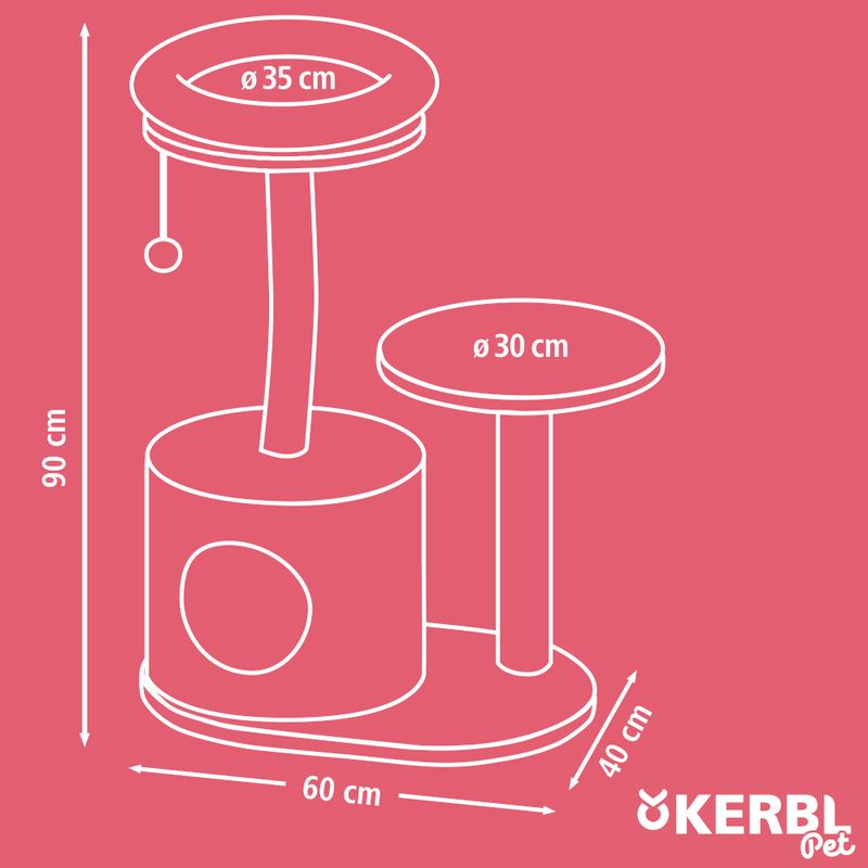 Kerbl Pet Scratching Post Lucia White