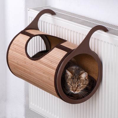 Natural Retreat Radiator Cat Bed Beige/brown