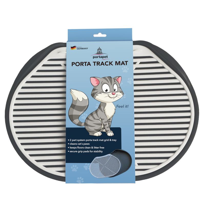 Litter Box Rug - Soft Touch Track Mat Silver