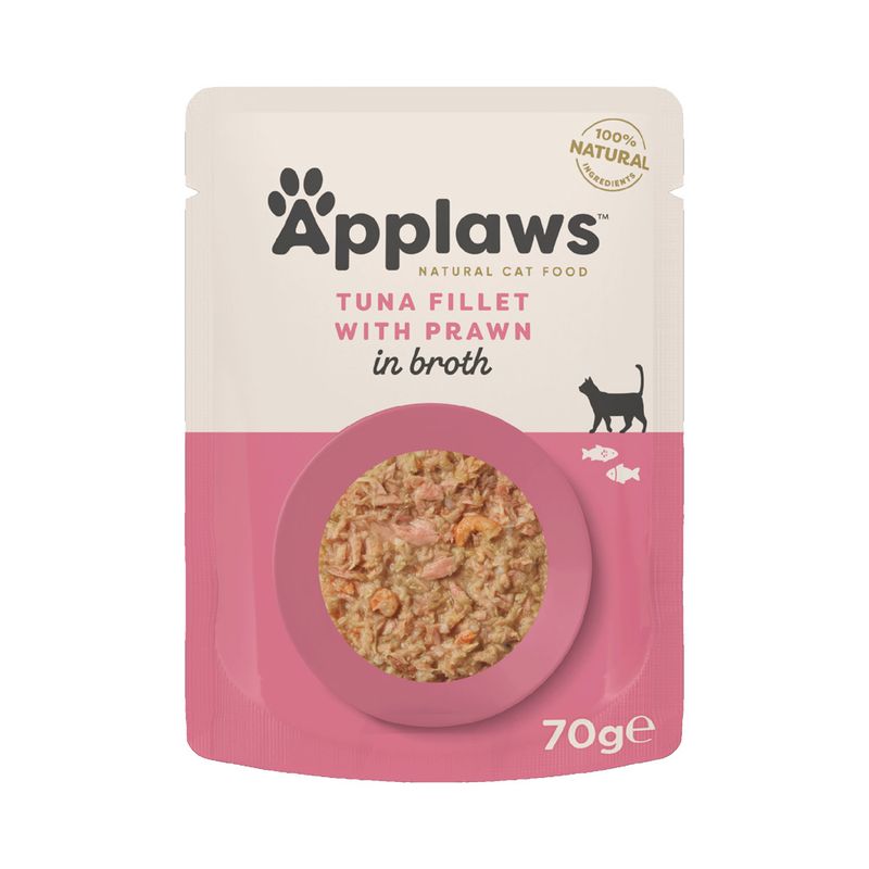 Applaws Cat Food Pouches in Broth Tuna & Pacific Prawns (12 x 70g)