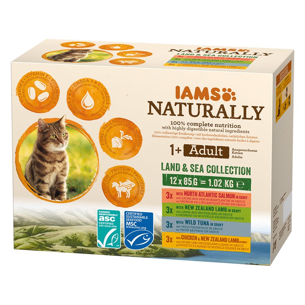 IAMS Naturally Adult - Land & Sea Collection 12 x 85g