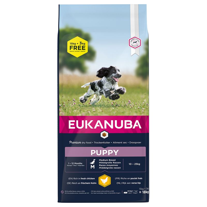 18kg Eukanuba Dry Dog Food - 15kg + 3kg Free! * Adult Large Breed - Chicken (18kg)