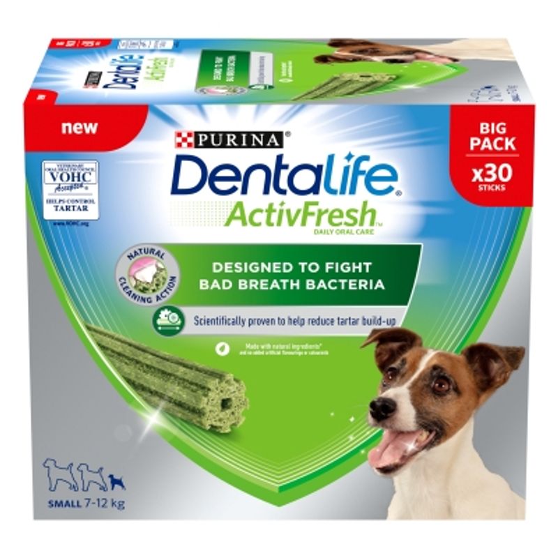 PURINA Dentalife Active Fresh Daily Dental Care Snacks for Small Breed Dogs 30 Sticks