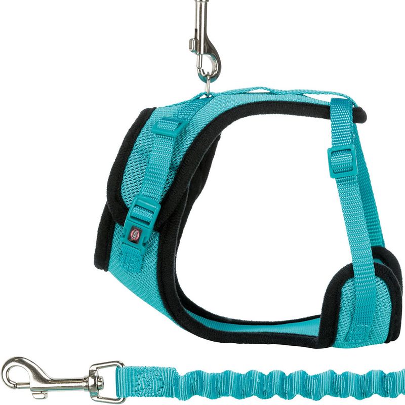 Trixie Mesh Y-Harness with Elastic Leash turquoise
