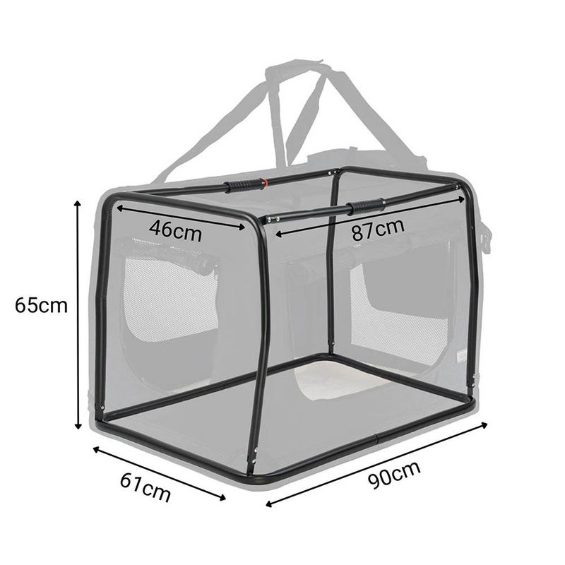 Lionto Dog Transport Box Made of Textile - Black 34 x 50 x 36cm (W x L x H)