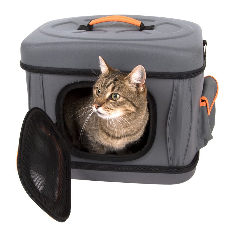 Collapsible Transport Case Grey & Orange: 42 x 32 x 30cm (L x W x H)