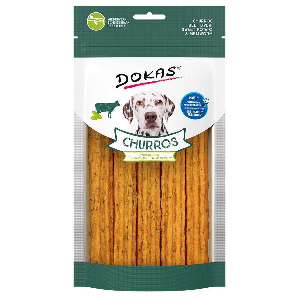 Dokas Churros with Beef Liver, Sweet Potato & Mealworms approx. 150g
