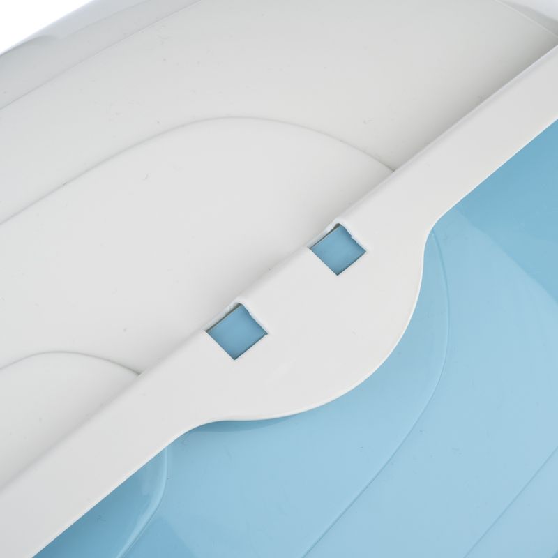TIAKI Cobby Rounded Cat Litter Tray White / blue