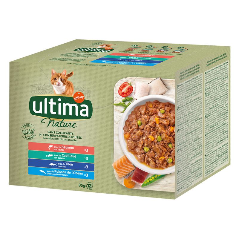 96 x 85g Ultima Wet Cat Food - 78 + 18 Free! * Sterilised: Meat Selection (96 x 85g)