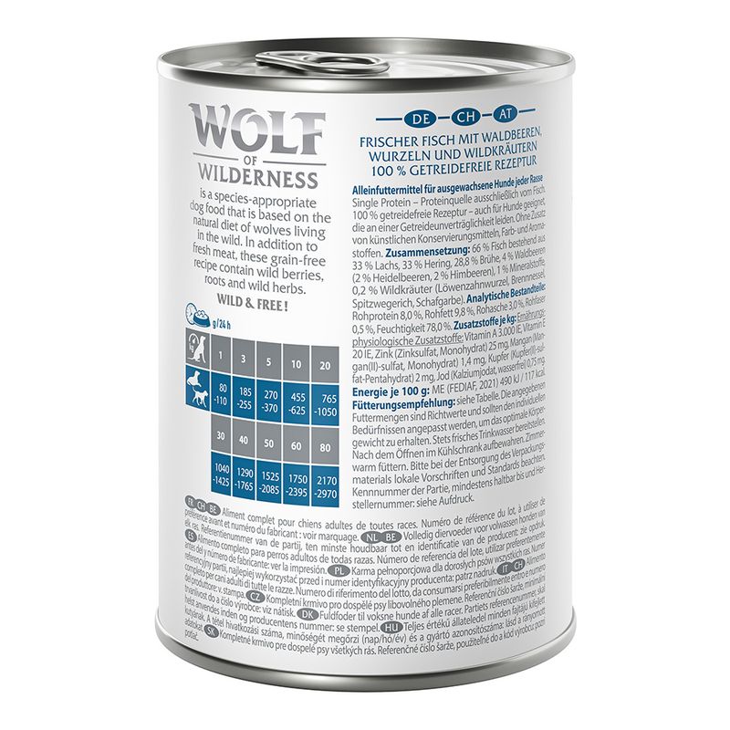 Wolf of Wilderness Adult Single Protein 6 x 400g Mixed Pack 1 (3 Varieties)