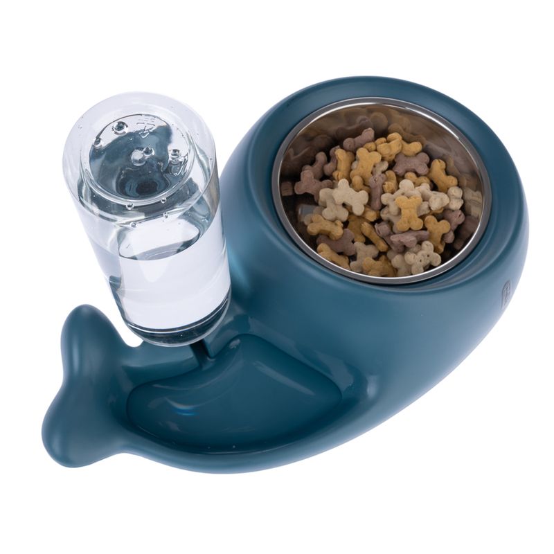TIAKI Small Whale Food and Water Dispenser 350ml Food & 500ml Water