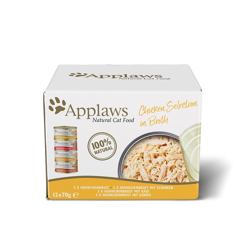 Applaws Cat Cans Mixed Multipacks Chicken Selection in Broth 12 x 70g